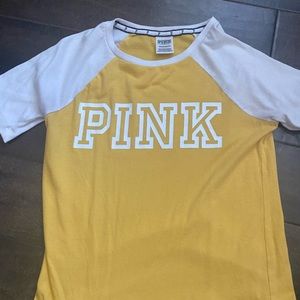 PINK yellow tee